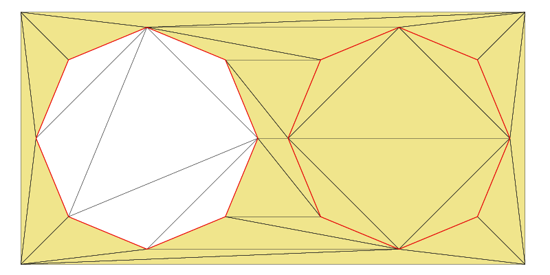 Zone outside a polygon
