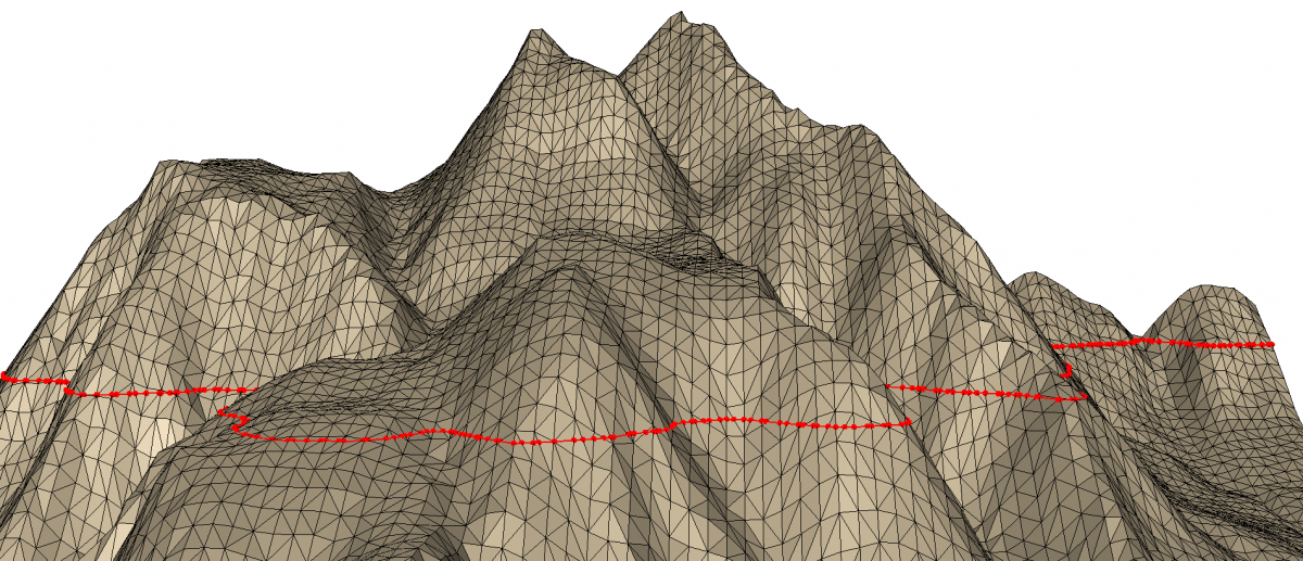ISO Contours computed from the test terrain
