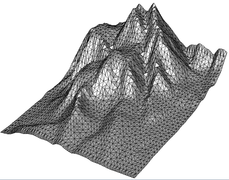 Terrain grid-simplified according to given cell-size
