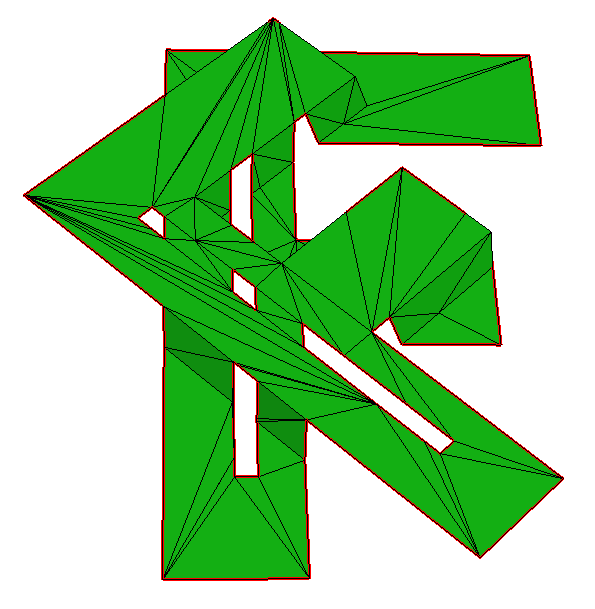 Final merged triangulation with inner constraint segments removed.