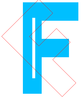 The area pBaseZone and the boundary of the overlapping pOffPrioZone